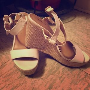 White Wedge heels